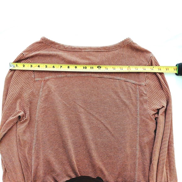 Poetry Orange and Brown Striped Hemp Blend Pullover Sweater Womens Sz 12 - Picture 12 of 13